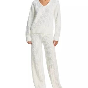 PJ Salvage White Cable Knit Jumpsuit